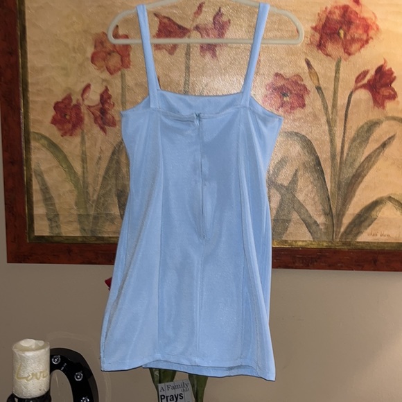 Urban Outfitters stomach cut out baby blue bodycon mini dress sz Large - Picture 5 of 9